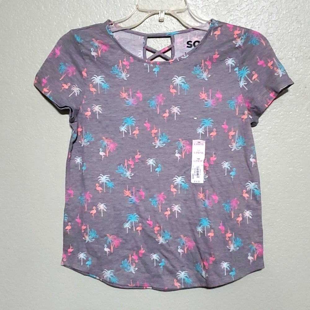 Girls Soft T - Flimango And Palm Tree Paterns - Opening In the Back
